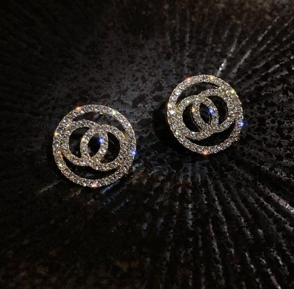 Round Full Diamond Earrings - Image 5