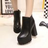 Thick Heel Fleece-lined Warm Short Boots