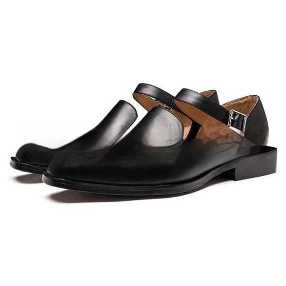 Hollow Breathable Plus Size Square Head Men's Sandals - Image 2