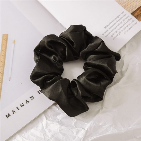 Satin Cloth Large Intestine Circle Hair Tie Set Solid Color - Image 2