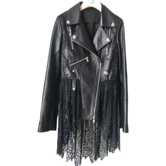 Leather Women's Short Motorcycle Zipper - Image 3