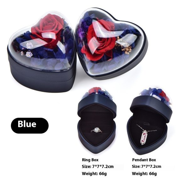 Valentine's Day Rose Preserved Fresh Flower Rings Pendants Storage Box - Image 5