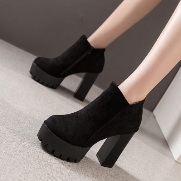 Thick Heel Fleece-lined Warm Short Boots - Image 5