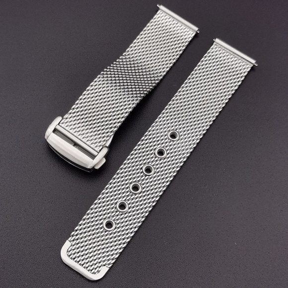 Folding Buckle Butterfly Clasp Stainless Steel Mesh Strap - Image 3