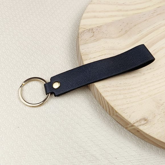 Versatile Solid Color Leather Keychain - Image 10
