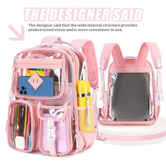 Transparent Bag Waterproof Primary School Student Schoolbag For Junior High School Grade - Image 7