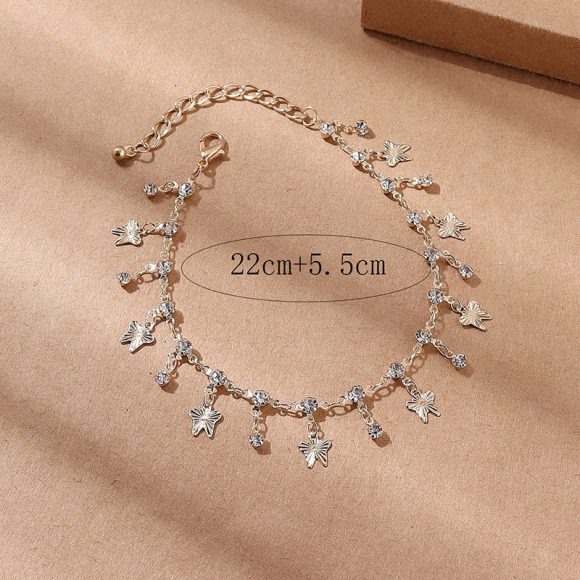 Butterfly Tassel Anklet Colorful Oil Necklace Flowers Leaves - Image 7