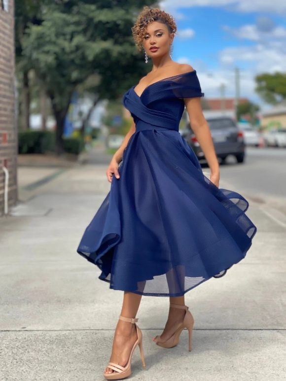Womens Solid Casual Party Night Dress Club Off Shoulder Gown Elegant Backless Sexy Dress Birthday - Image 3