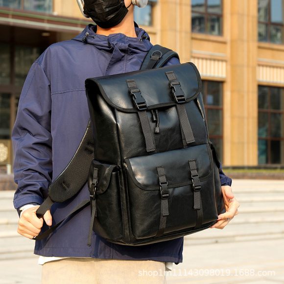 PU Leather Business Outdoor Backpack - Image 2