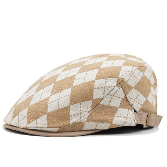 Retro Plaid Short Brim Advance Hats British Casual Painter Hat - Image 7