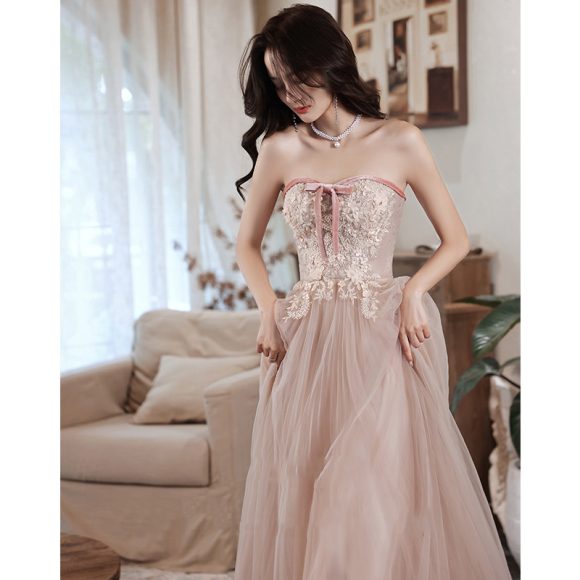 Elegant Tube Lace Sequined Ball Gown Pageantry Gown Prom gown - Image 2