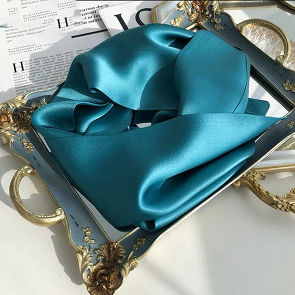 Fashion Women's Monochrome Double-layer Ribbon Scarf - Image 9