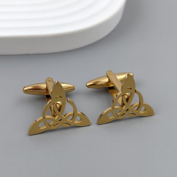 Geometric Triangle Symmetrical Hollow Men's Suit Cufflinks - Image 2