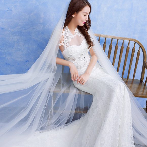 Wholesale new bride wedding fashion lace fishtail skirt Slim Skinny tail wedding dress D92 - Image 4