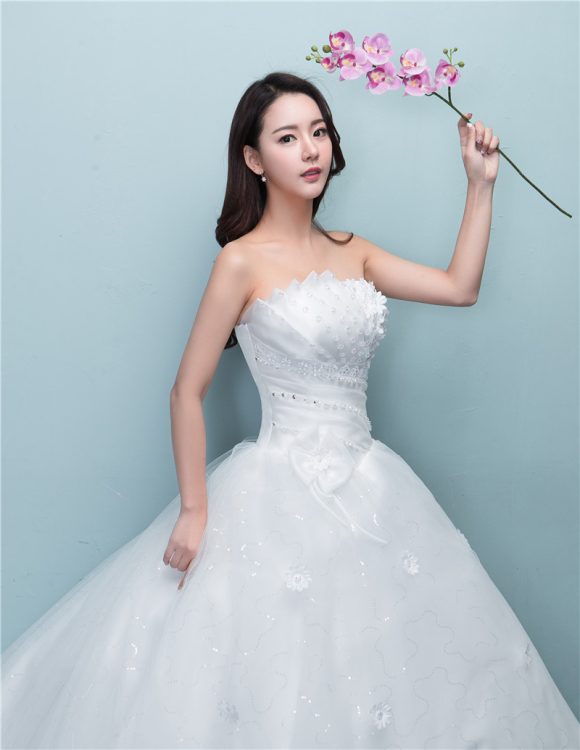 Aliexpress wedding bride wedding dress new large tail size wedding dress factory wholesale TH52 - Image 3