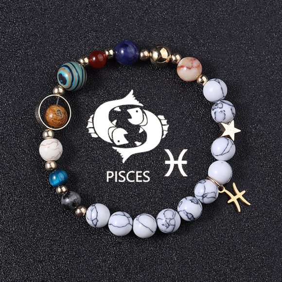 European And American Twelve Constellations Bracelets White Turquoise Eight Planets - Image 9