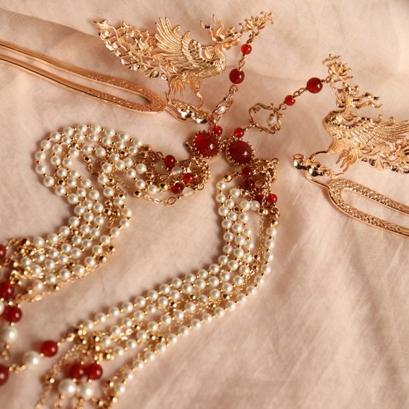 Gorgeous Archaistic Ancient Costume Pearl Tassel Phoenix Hairpin Hairpin Hairpin - Image 5