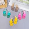Macaron Wafer Tassel Stud Earrings Korean Style
