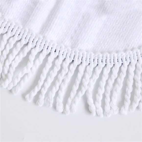 Microfiber round fringed beach towel - Image 4