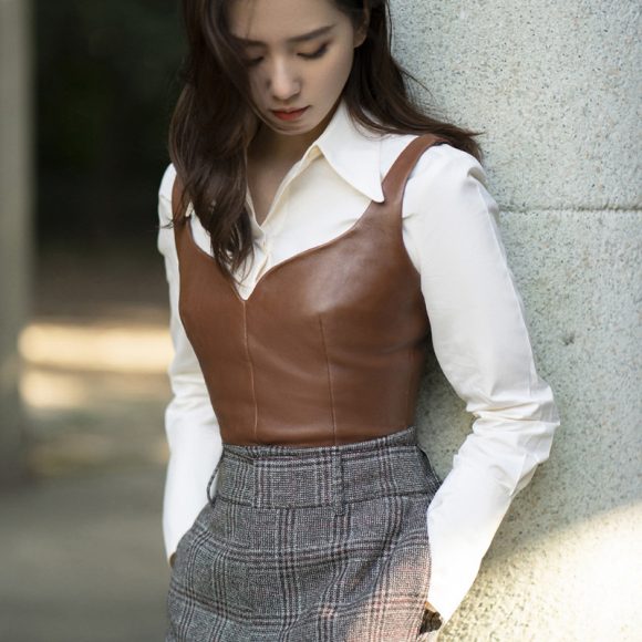 Outer Wear Genuine Leather Small Sling Vest Coat - Image 2