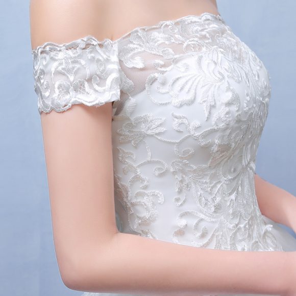 summer paragraph white word shoulder wedding dress lace wedding bride wedding dress wholesale custom - Image 5