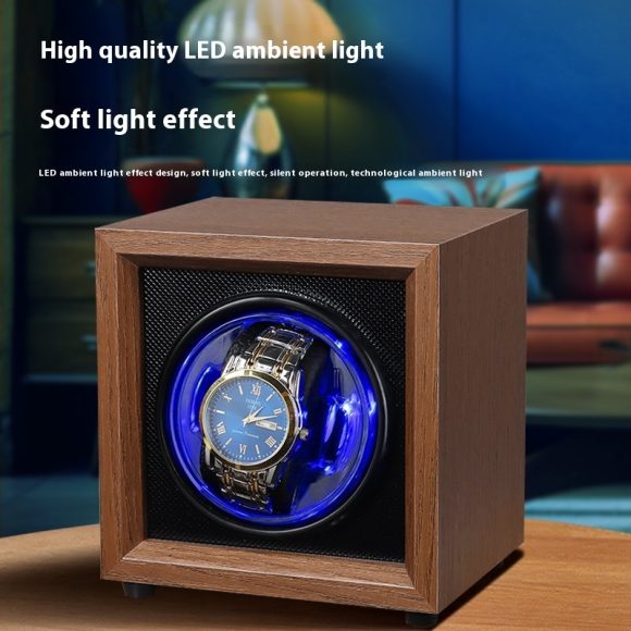 Black Walnut Single Meter Vertical Automatic Mechanical Watch Shaker - Image 2