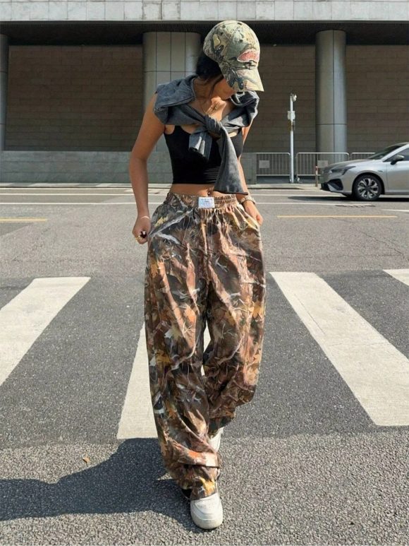 Slimming Casual Pants Hip Hop Retro Street Multi-pocket Camouflage Cargo Pants For Women Y2k Hip-hop Cargo Grunge Baggy Trousers - Image 7