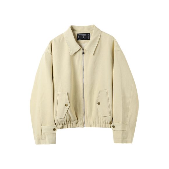 Casual Solid Color Lapel Long Sleeve Loose Slimming Zipper Coat - Image 8