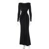 Women's Sexy Hot Girl Back Hollow-out Slim-fit Long Sleeve Dress - Image 6