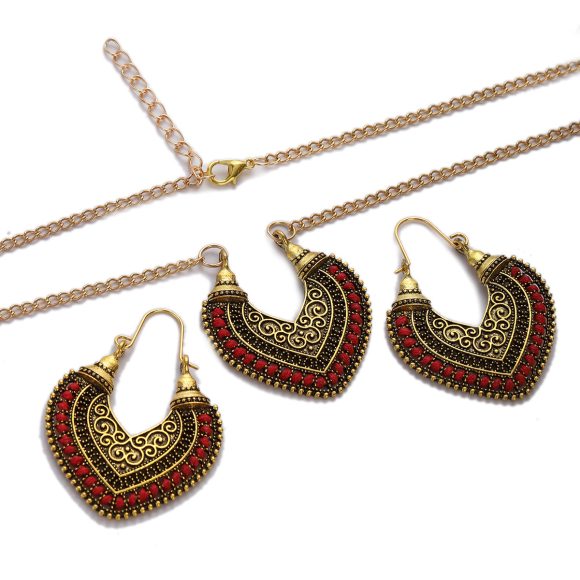 Colored Rope Winding Earrings Necklace Two-piece Set - Image 2