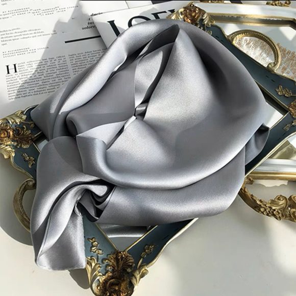 Fashion Women's Monochrome Double-layer Ribbon Scarf - Image 8