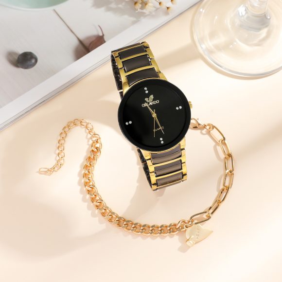 New Fashion Simple All-match Couple Watch Heart Bracelet Suit - Image 2