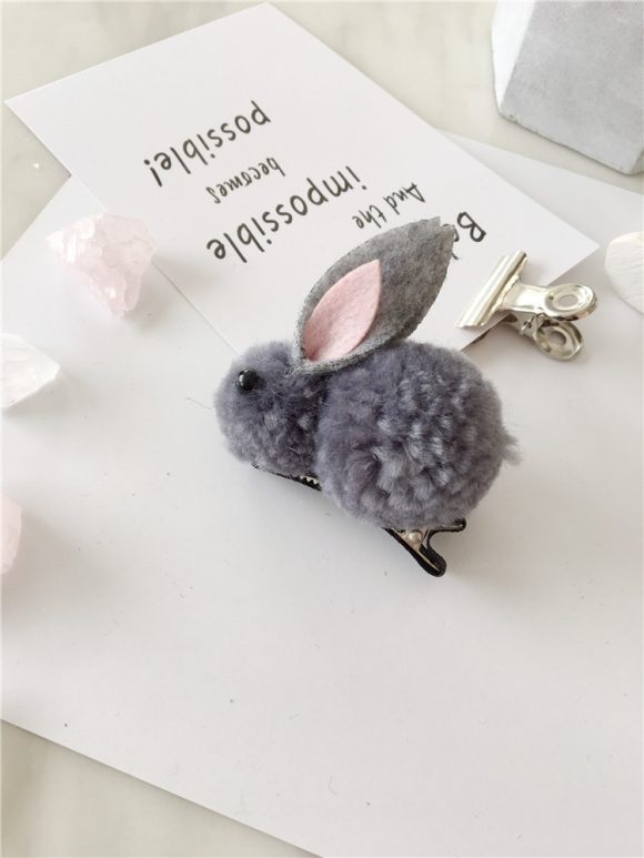 Hair ball rabbit hair ring - Image 2