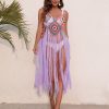 Long Fringed Panel Beach Blouse Slip Dress - Image 5