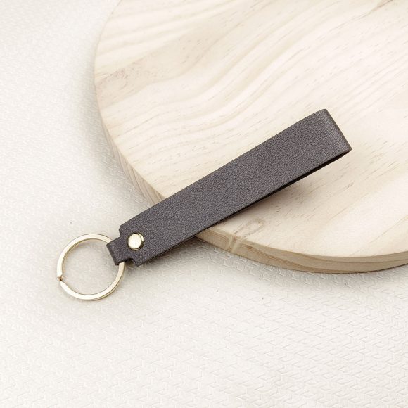Versatile Solid Color Leather Keychain - Image 9