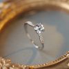 S925 Sterling Silver D-color High Carbon Stone Artificial Diamond Ring - Image 3