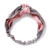 Two-color stitching Chinese knot wide-brimmed cross hair band retro satin middle knotted color headband headband