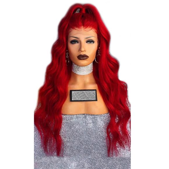 Red Wig Female Long Curly - Image 3
