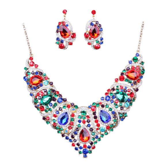 Colorful Bridal Necklace And Earring Set - Image 7