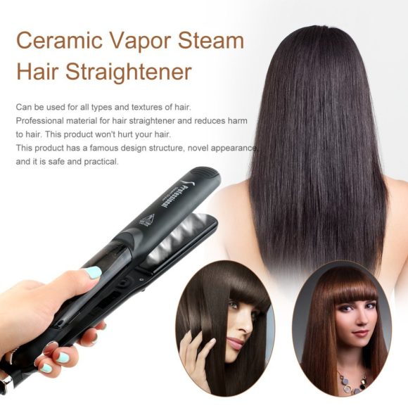 Steam Function Flat Iron Tourmaline Ceramic Vapor Professional Hair Straightener with Argan Oil Infusion Straightening Irons - Image 9