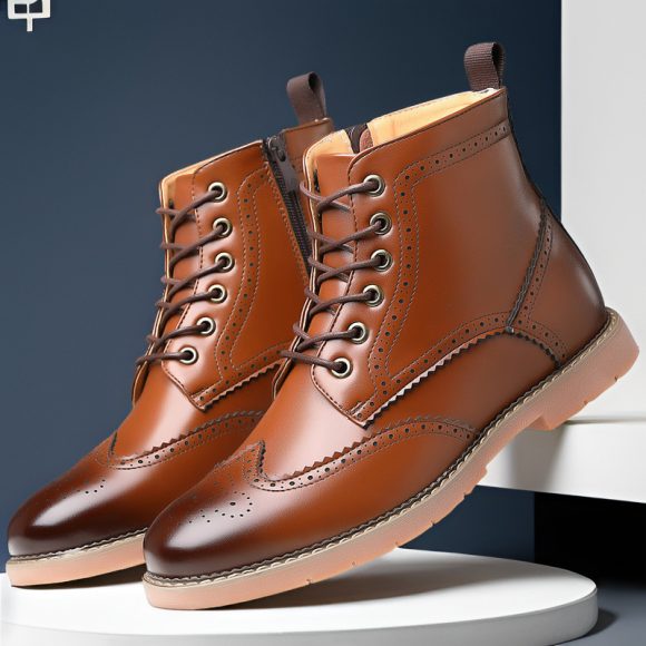 Men's High-top Business Casual Leather Shoes British Martin Boots - Image 4