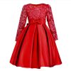 Carisa Europe and America autumn and winter children's dress princess dress long sleeve flower girl dress female purple lace costumes wholesale - Image 4