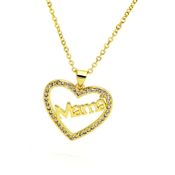 MOm Heart-shaped Letter Pendant Necklace All-match Clavicle Chain - Image 2