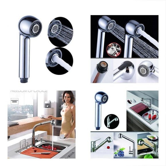 Chrome Kitchen Tap Spare Faucet Pull Out Spray Shower Head - Image 5