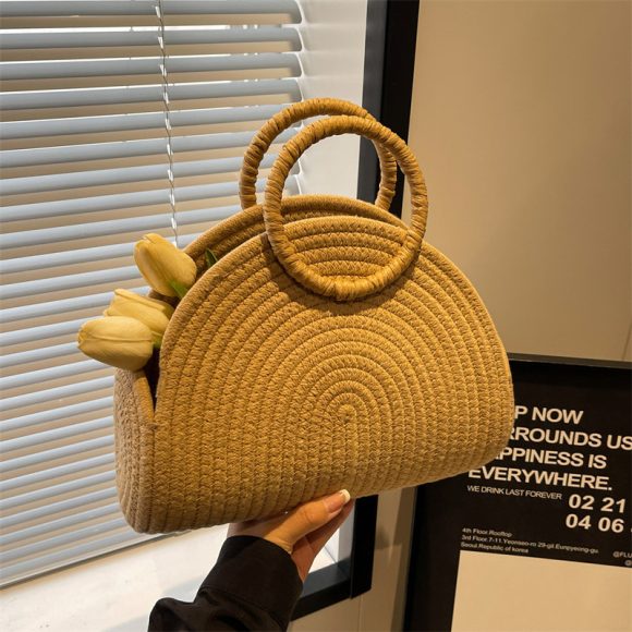 New Urban Simple Holiday Casual Handbag Fashion Trend Woven Bag - Image 6