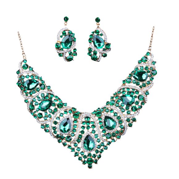 Colorful Bridal Necklace And Earring Set - Image 4