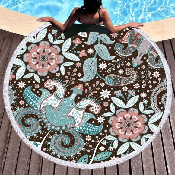 Circular macharo beach towel microfiber digital printing beach towel - Image 2