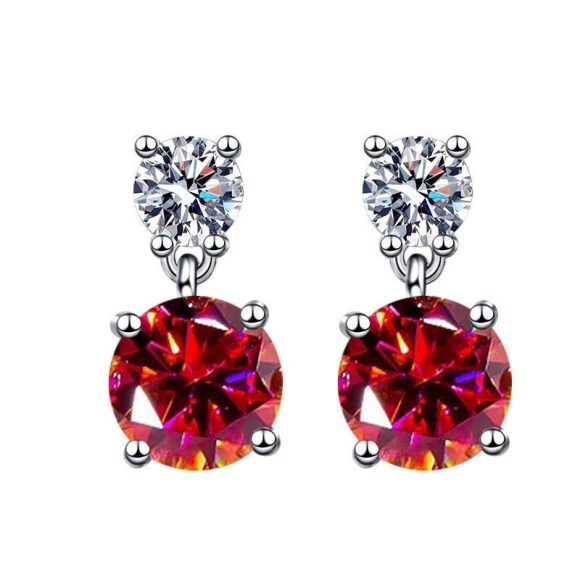 Women's Copper Inlaid Zircon Geometric Earrings - Image 5