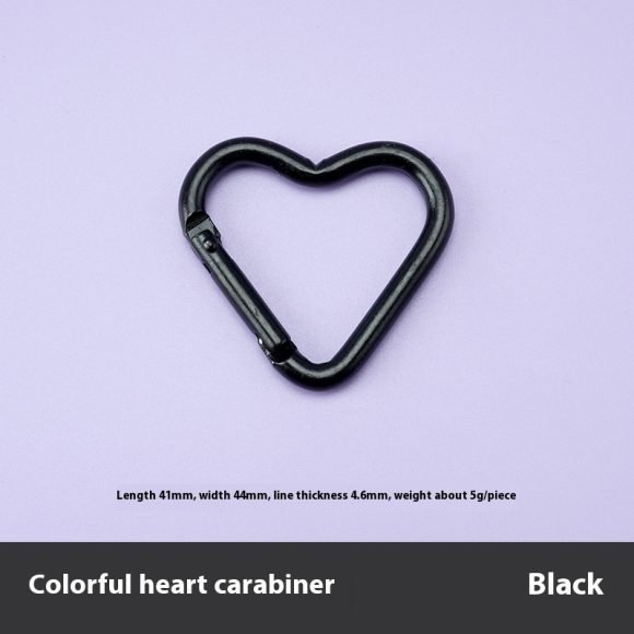 Love Heart Climbing Button Carabiner Heart-shaped Aluminum Alloy DIY Water Bottle Buckle Keychain Accessories - Image 9