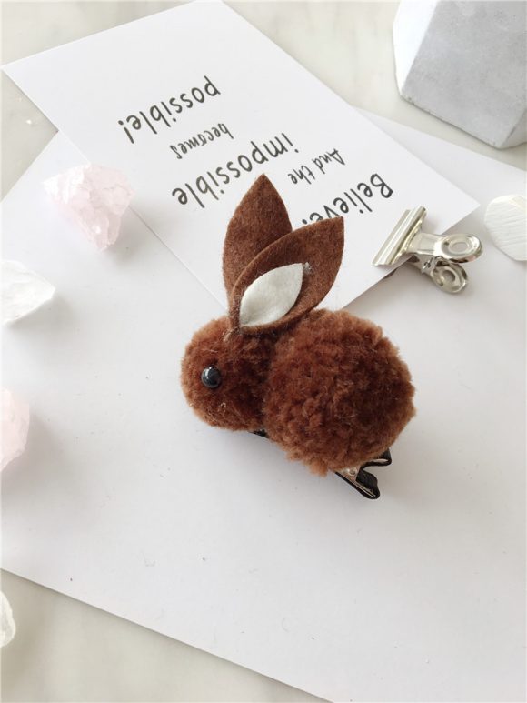 Hair ball rabbit hair ring - Image 4